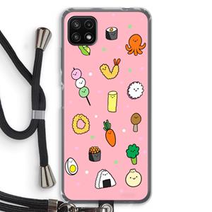 CaseCompany Happy bento friends: Samsung Galaxy A22 5G Transparant Hoesje met koord