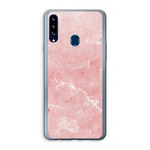 CaseCompany Roze marmer: Samsung Galaxy A20s Transparant Hoesje