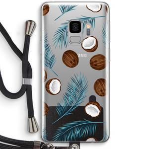 CaseCompany Kokosnoot roze: Samsung Galaxy S9 Transparant Hoesje met koord