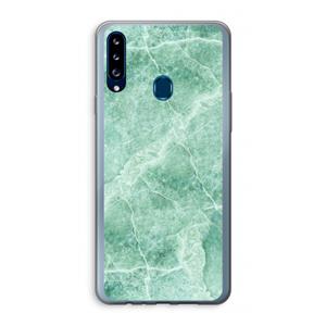 CaseCompany Groen marmer: Samsung Galaxy A20s Transparant Hoesje