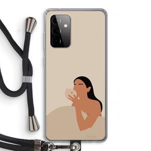 CaseCompany Fresh coffee: Samsung Galaxy A72 5G Transparant Hoesje met koord