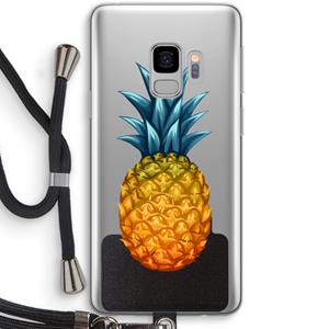 CaseCompany Grote ananas: Samsung Galaxy S9 Transparant Hoesje met koord