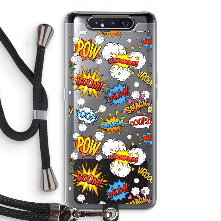 CaseCompany Pow Smack: Samsung Galaxy A80 Transparant Hoesje met koord