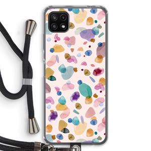 CaseCompany Terrazzo Memphis Pink: Samsung Galaxy A22 5G Transparant Hoesje met koord