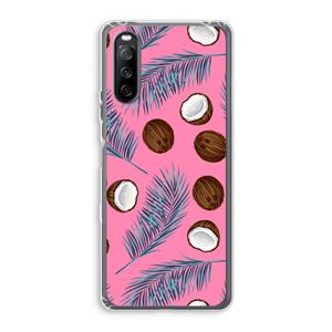 CaseCompany Kokosnoot roze: Sony Xperia 10 III Transparant Hoesje