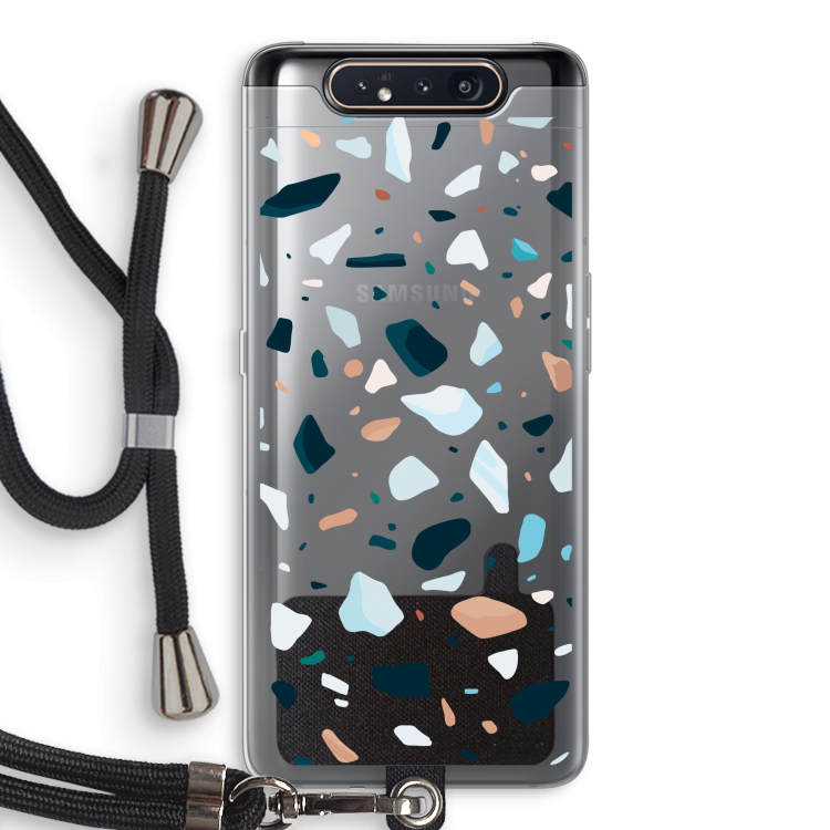 CaseCompany Terrazzo N°13: Samsung Galaxy A80 Transparant Hoesje met koord