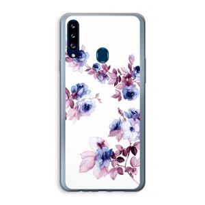 CaseCompany Waterverf bloemen: Samsung Galaxy A20s Transparant Hoesje