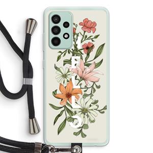 CaseCompany Hello bloemen: Samsung Galaxy A52s 5G Transparant Hoesje met koord