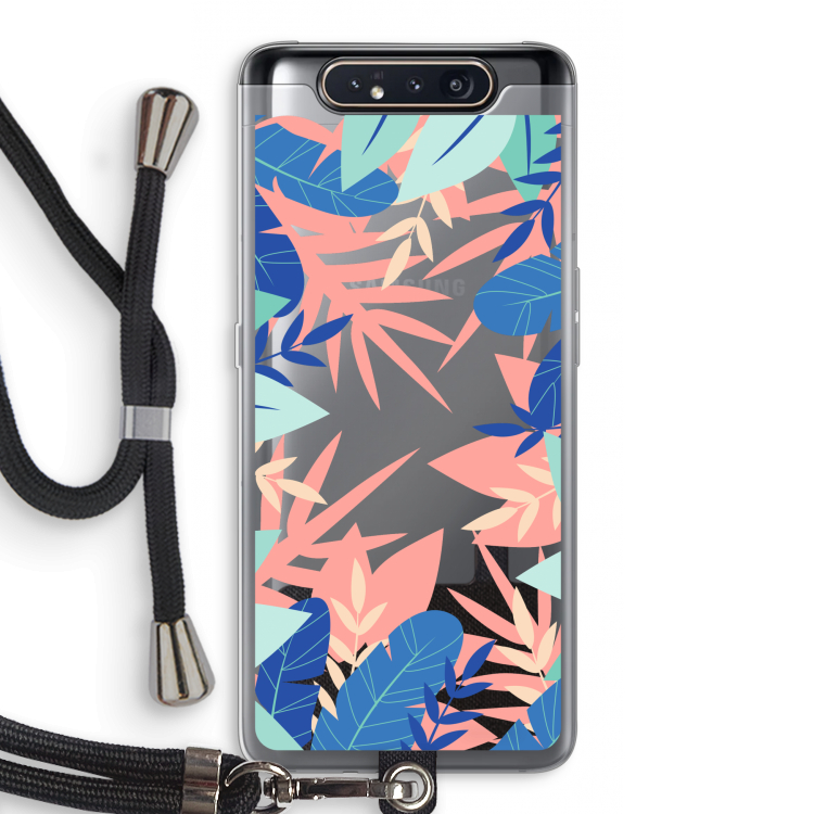 CaseCompany Tropisch: Samsung Galaxy A80 Transparant Hoesje met koord