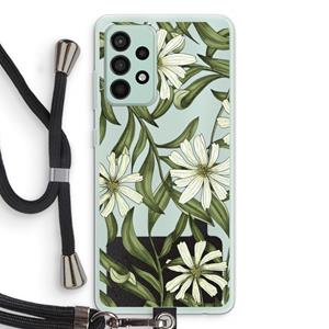 CaseCompany Wit bloemenpatroon: Samsung Galaxy A52s 5G Transparant Hoesje met koord