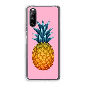 CaseCompany Grote ananas: Sony Xperia 10 III Transparant Hoesje