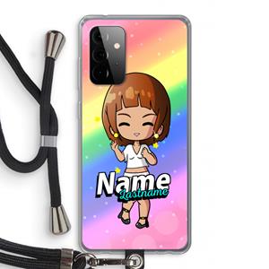 CaseCompany Chibi Maker vrouw: Samsung Galaxy A72 5G Transparant Hoesje met koord
