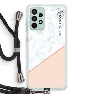CaseCompany Marmer in stijl: Samsung Galaxy A52s 5G Transparant Hoesje met koord