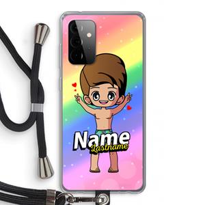 CaseCompany Chibi Maker man: Samsung Galaxy A72 5G Transparant Hoesje met koord