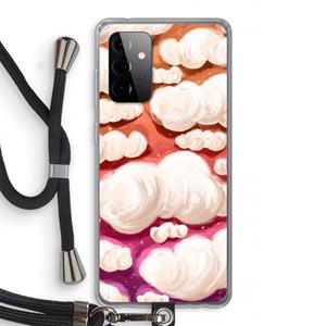 CaseCompany Katoen Wolken: Samsung Galaxy A72 5G Transparant Hoesje met koord