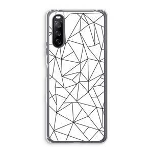 CaseCompany Geometrische lijnen zwart: Sony Xperia 10 III Transparant Hoesje