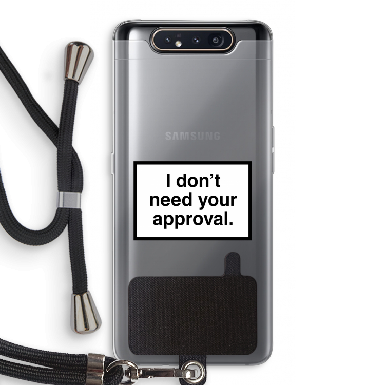 CaseCompany Don't need approval: Samsung Galaxy A80 Transparant Hoesje met koord