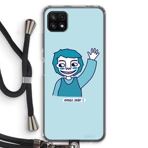 CaseCompany Zwaai: Samsung Galaxy A22 5G Transparant Hoesje met koord