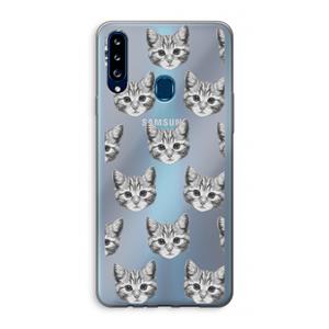 CaseCompany Kitten: Samsung Galaxy A20s Transparant Hoesje
