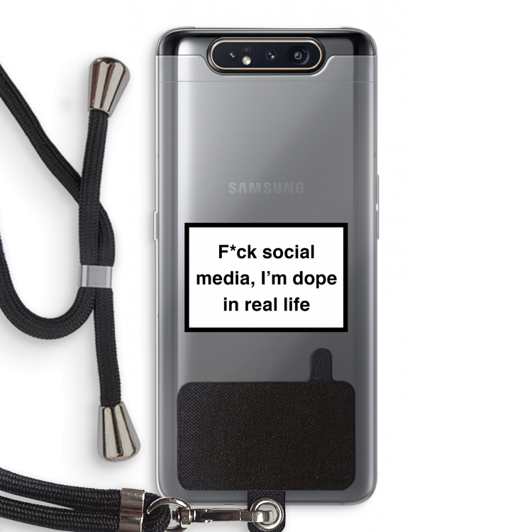 CaseCompany I'm dope: Samsung Galaxy A80 Transparant Hoesje met koord