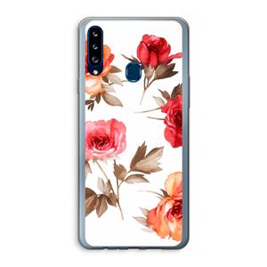 CaseCompany Roosjes: Samsung Galaxy A20s Transparant Hoesje
