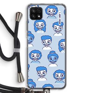 CaseCompany Gezichtjes: Samsung Galaxy A22 5G Transparant Hoesje met koord