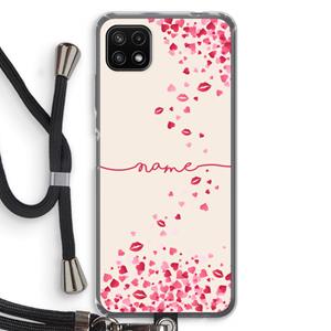 CaseCompany Hartjes en kusjes: Samsung Galaxy A22 5G Transparant Hoesje met koord