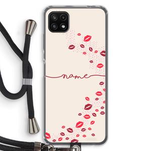 CaseCompany Kusjes: Samsung Galaxy A22 5G Transparant Hoesje met koord