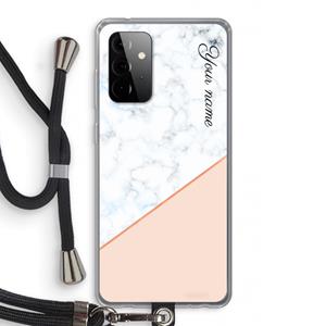 CaseCompany Marmer in stijl: Samsung Galaxy A72 5G Transparant Hoesje met koord