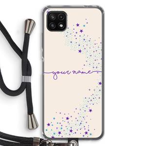 CaseCompany Sterren: Samsung Galaxy A22 5G Transparant Hoesje met koord