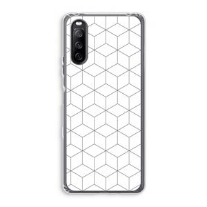 CaseCompany Zwart-witte kubussen: Sony Xperia 10 III Transparant Hoesje