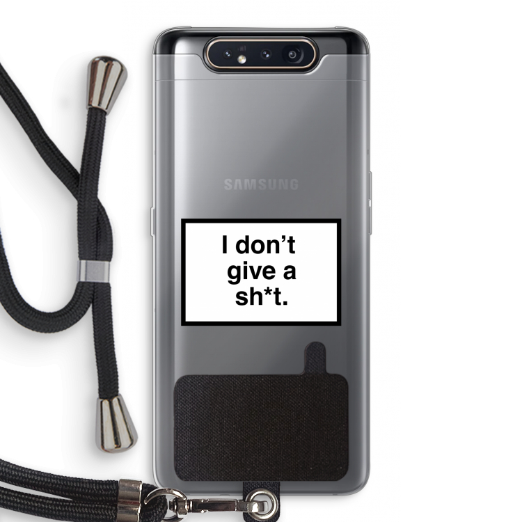 CaseCompany Don't give a shit: Samsung Galaxy A80 Transparant Hoesje met koord