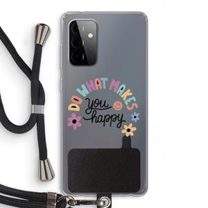 CaseCompany Happy days: Samsung Galaxy A72 5G Transparant Hoesje met koord