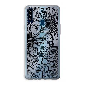 CaseCompany Vexx Black Mixtape: Samsung Galaxy A20s Transparant Hoesje