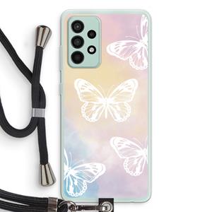 CaseCompany White butterfly: Samsung Galaxy A52s 5G Transparant Hoesje met koord