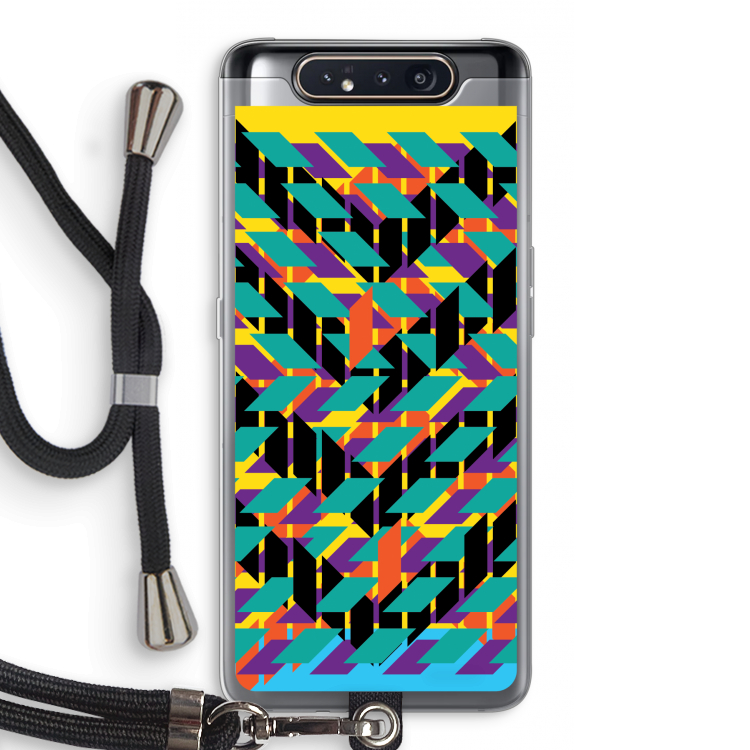 CaseCompany Skew Bee 1: Samsung Galaxy A80 Transparant Hoesje met koord