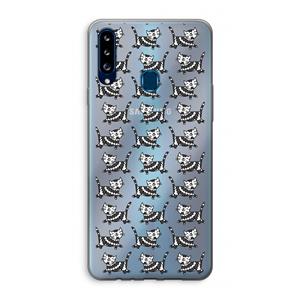 CaseCompany Zwarte poes: Samsung Galaxy A20s Transparant Hoesje
