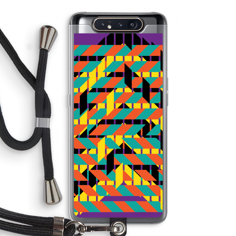 CaseCompany Skew Bee 2: Samsung Galaxy A80 Transparant Hoesje met koord