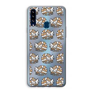 CaseCompany Slapende poes: Samsung Galaxy A20s Transparant Hoesje