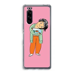 CaseCompany Visknuffel: Sony Xperia 5 Transparant Hoesje