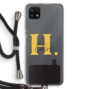 CaseCompany Amber Script: Samsung Galaxy A22 5G Transparant Hoesje met koord