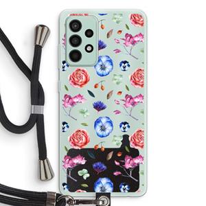CaseCompany Bloemetjes: Samsung Galaxy A52s 5G Transparant Hoesje met koord