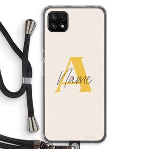CaseCompany Amber Script: Samsung Galaxy A22 5G Transparant Hoesje met koord