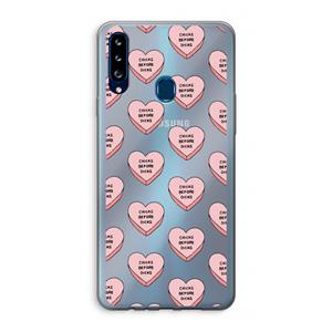 CaseCompany Chicks before dicks: Samsung Galaxy A20s Transparant Hoesje