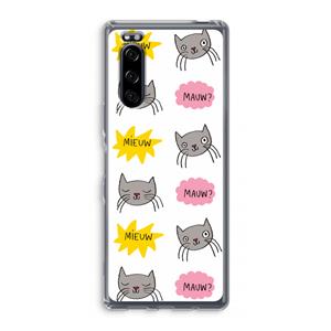 CaseCompany Meow: Sony Xperia 5 Transparant Hoesje