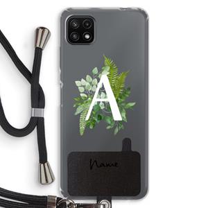 CaseCompany Green Brush: Samsung Galaxy A22 5G Transparant Hoesje met koord
