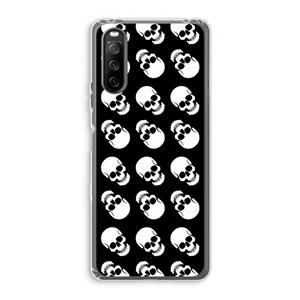 CaseCompany Musketon Skulls: Sony Xperia 10 III Transparant Hoesje