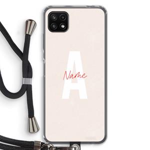 CaseCompany Strawberry Milkshake: Samsung Galaxy A22 5G Transparant Hoesje met koord
