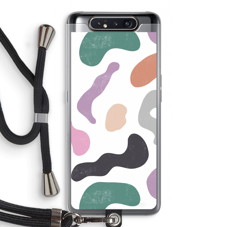 CaseCompany Memphis Shapes: Samsung Galaxy A80 Transparant Hoesje met koord