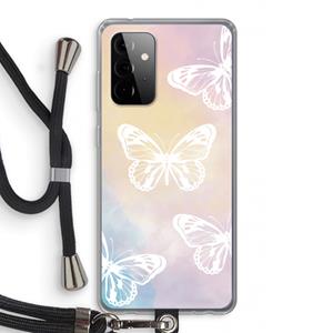 CaseCompany White butterfly: Samsung Galaxy A72 5G Transparant Hoesje met koord